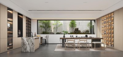 现代茶室3D模型下载